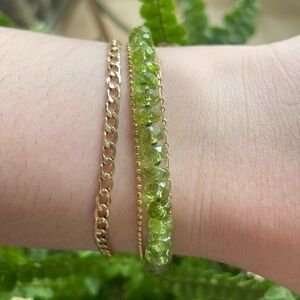 14k gold peridot bracelet